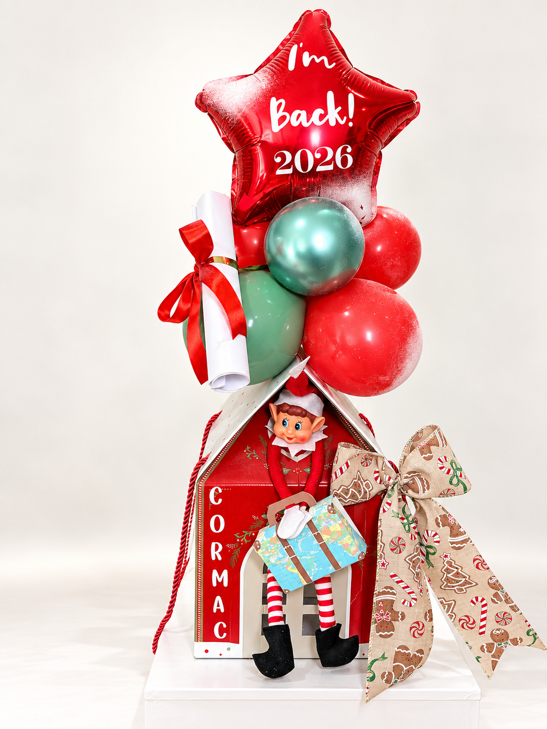 Little Red Elf Balloon House £25 (deposit)